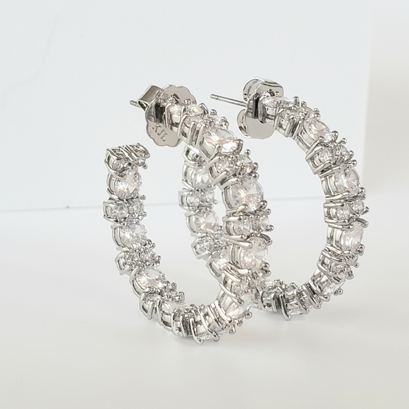 Kenneth Jay Lane Inside Out Statement Hoop Earrings - Picture 11 of 17